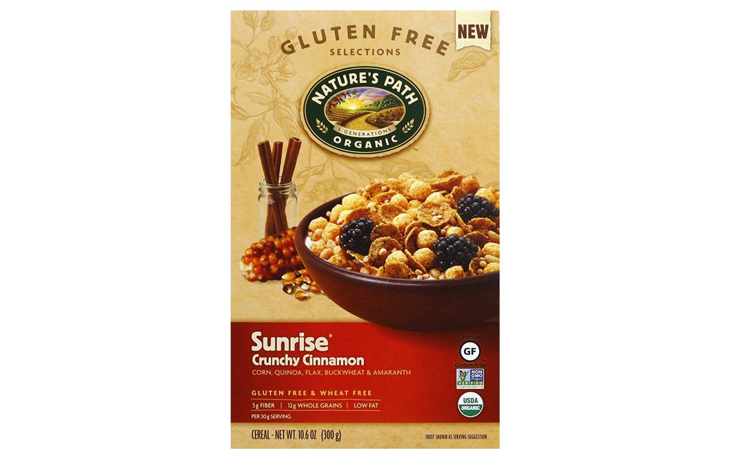 Nature's Path Organic Sunrise Crunchy Cinnamon (Corn, Quinoa, Flax, Buckwheat & Amaranth)  Box  300 grams